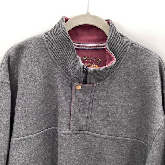 Orvis 1/4 Zip Fleece Gray Line Long Sleeve Pullover Men’s Size XXL - Picture 3 of 9